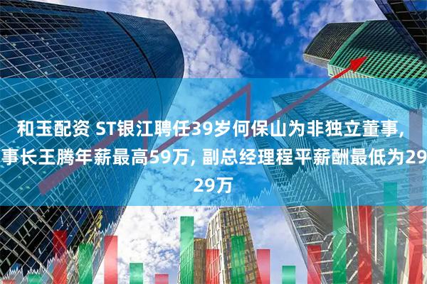和玉配资 ST银江聘任39岁何保山为非独立董事, 董事长王腾年薪最高59万, 副总经理程平薪酬最低为29万