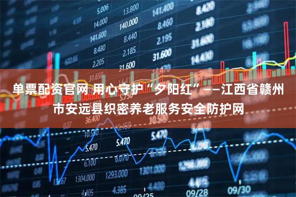单票配资官网 用心守护“夕阳红”——江西省赣州市安远县织密养老服务安全防护网